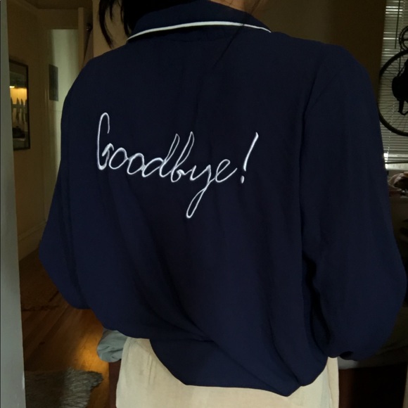 Good bye! button down shirts in navy blue - Picture 5 of 5